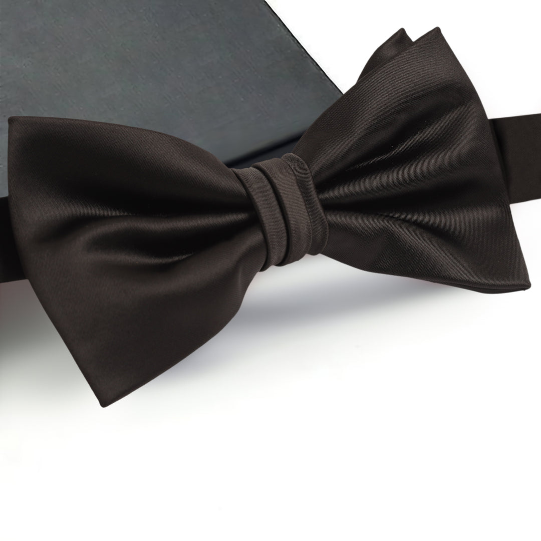 Black Bow Tie - Middle Pleatted-Turkish Made