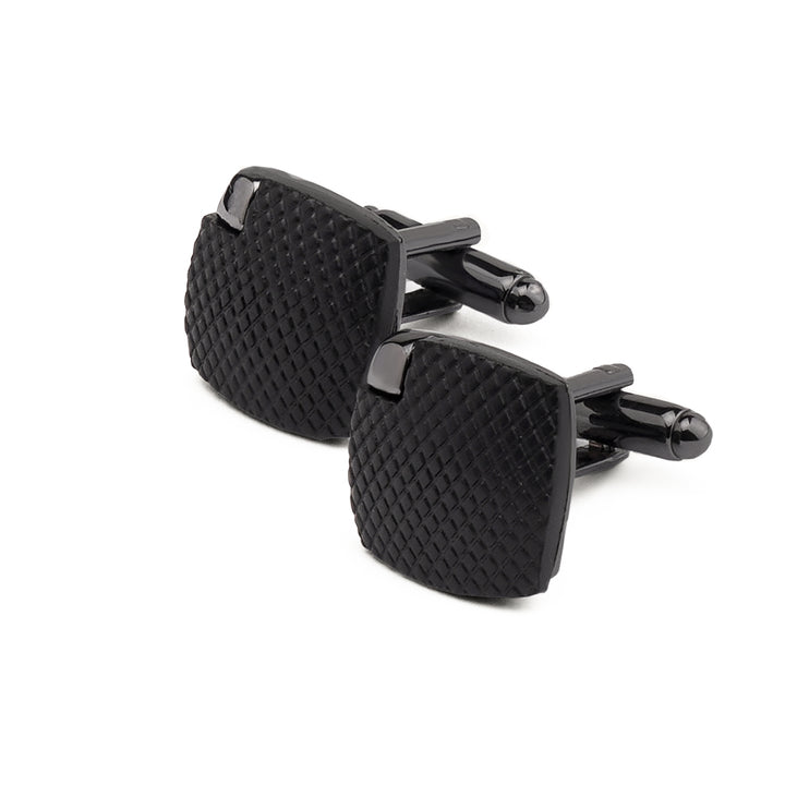 Black Curved Square cufflinks - Turkish made