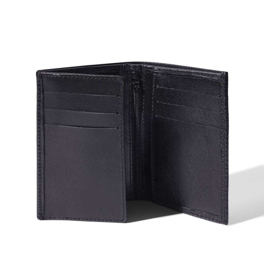 Black Genuine Grained Leather Wallet
