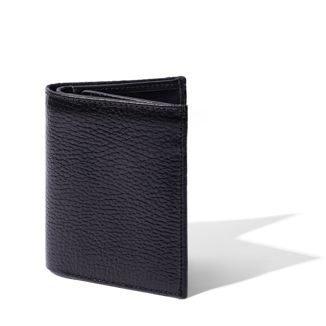 Black Textured Genuine Leather Wallet
