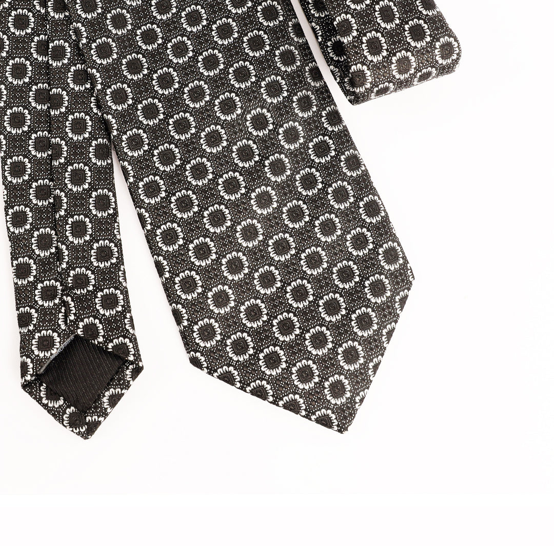 Black Tie - Floral Pattern-Turkish Made