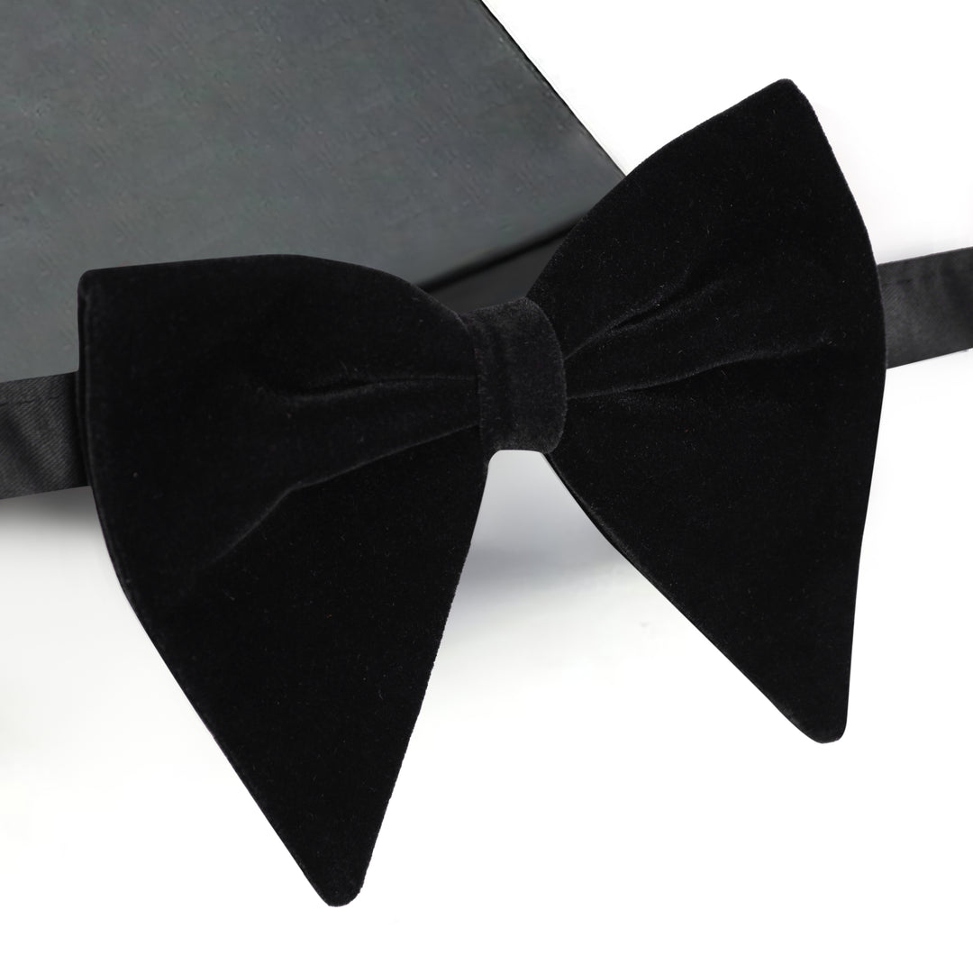 Black Velvet Big Butterfly Bow Tie-Turkish Made