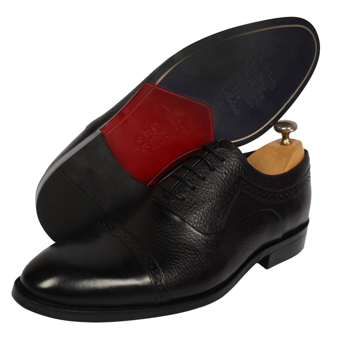 Black classic Textured shoes - genuine leather