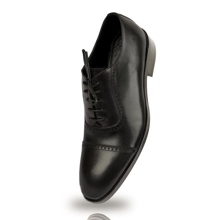 Black classic oxford shoes - genuine leather