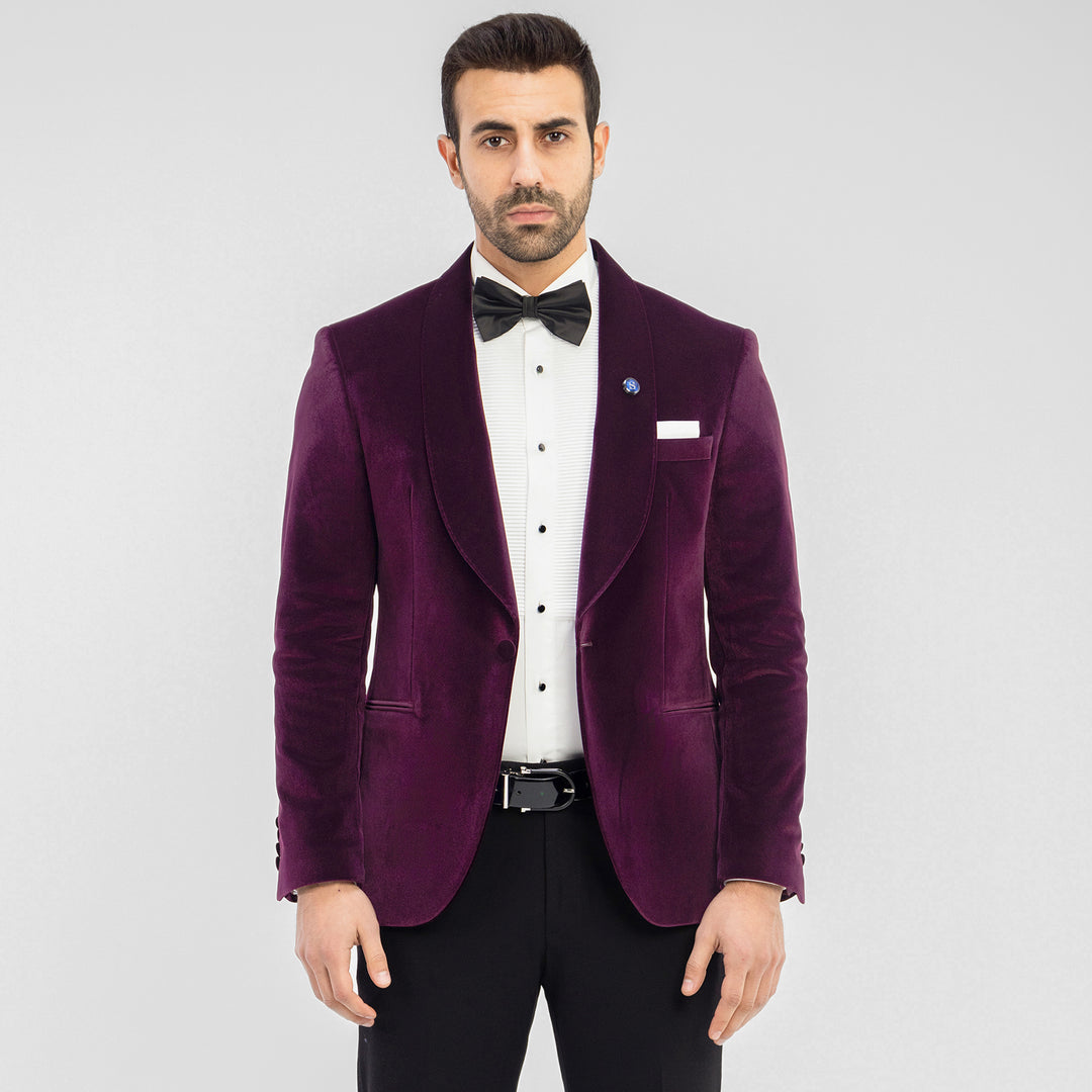 Bordo velvet Jacket-Turkish Made