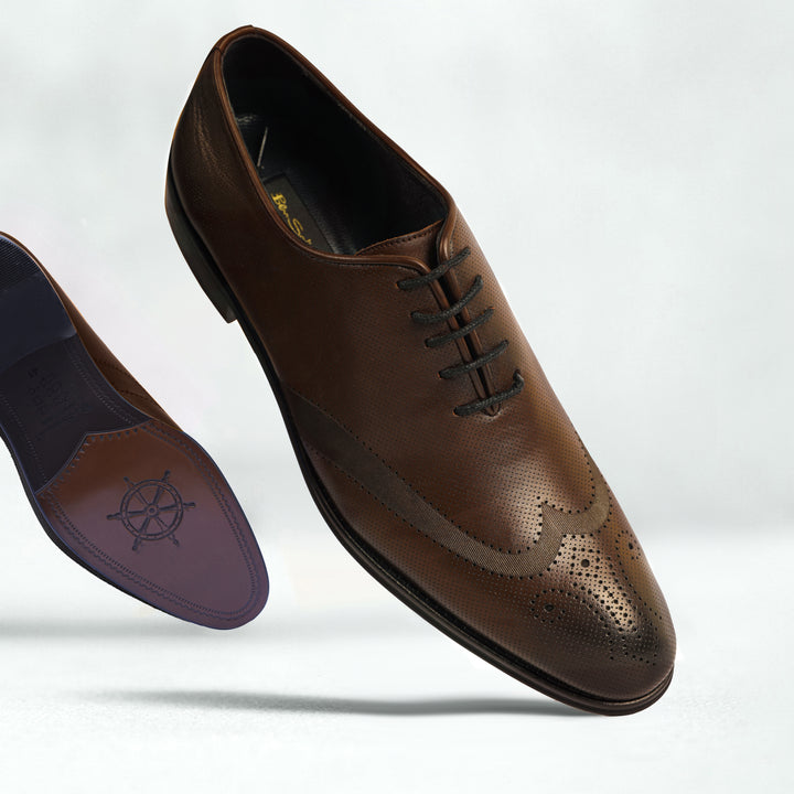 Brown Classic Shoes - Textured-Turkish Made