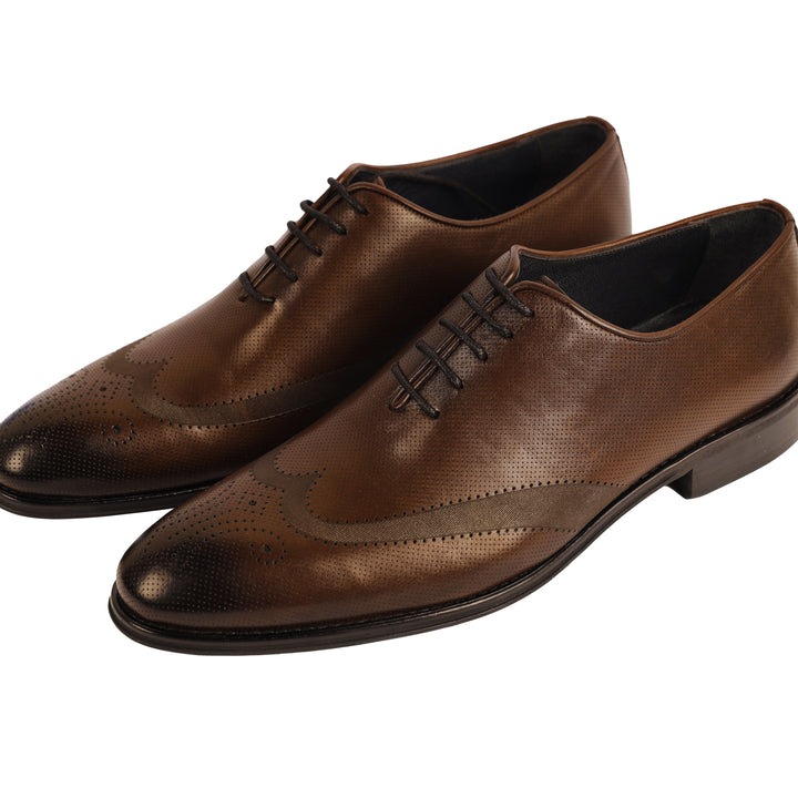 Brown Classic Shoes - Textured-Turkish Made