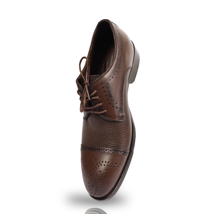 Brown classic Textured shoes - genuine leather