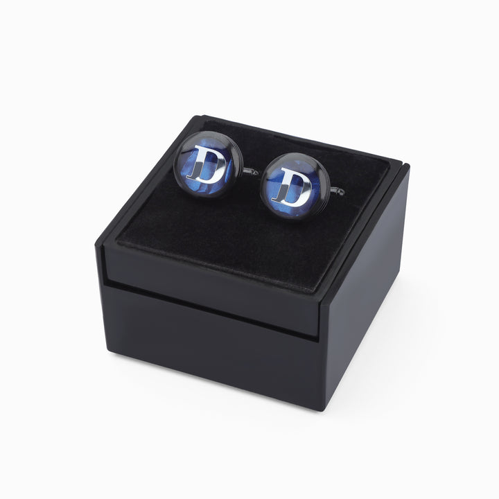 Dark Gray Cufflink letter D - Turkish Made