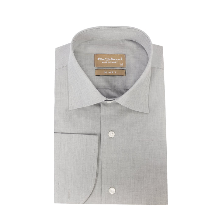 Gray Classic Cotton Shirt-Turkish Made
