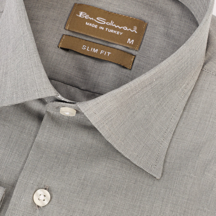 Gray Classic Cotton Shirt-Turkish Made