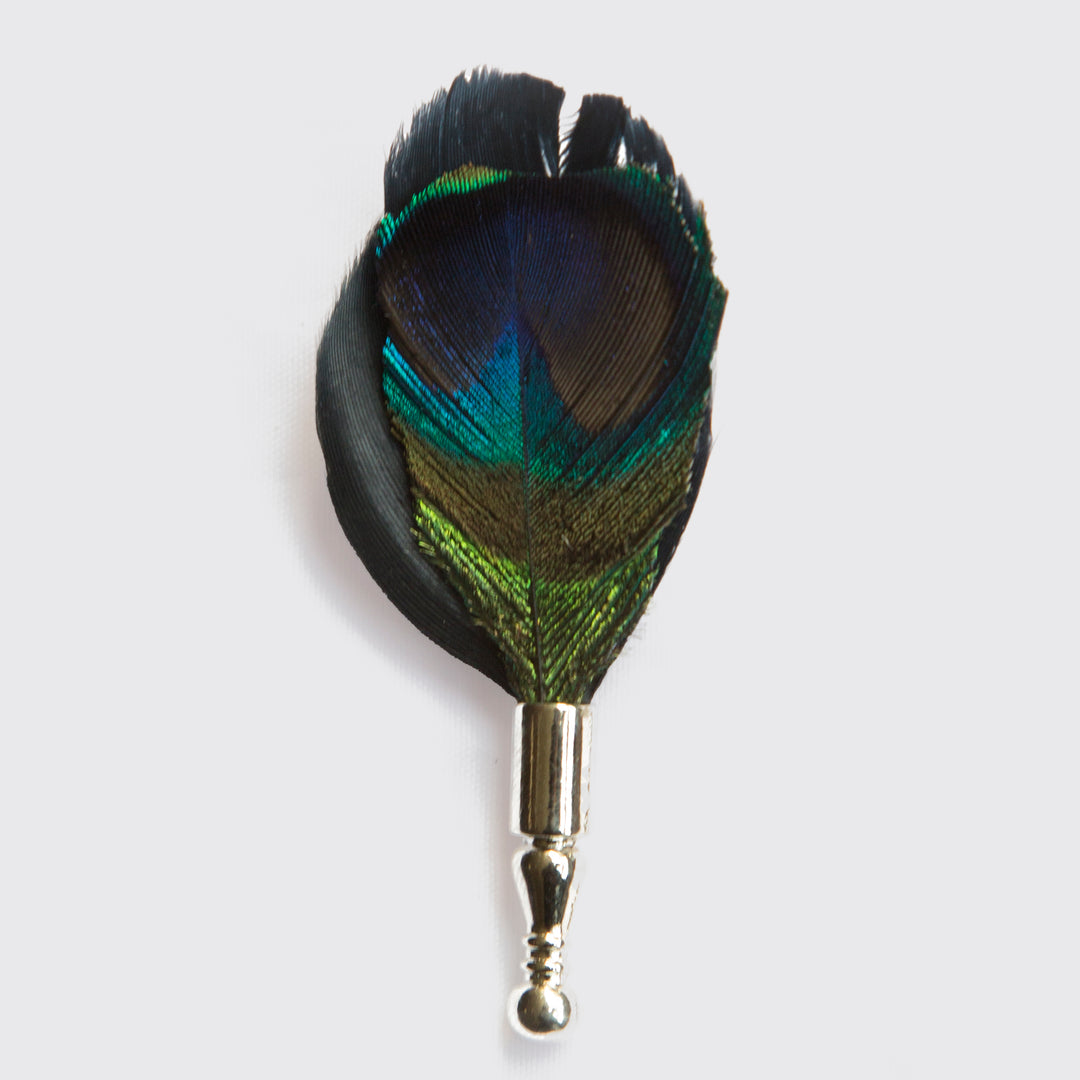 Green Lapel Pin | Feather Shaped-Turkish Made