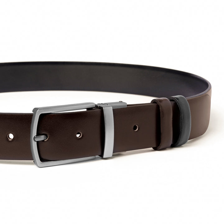 Leather brown belt double face - Turkish made