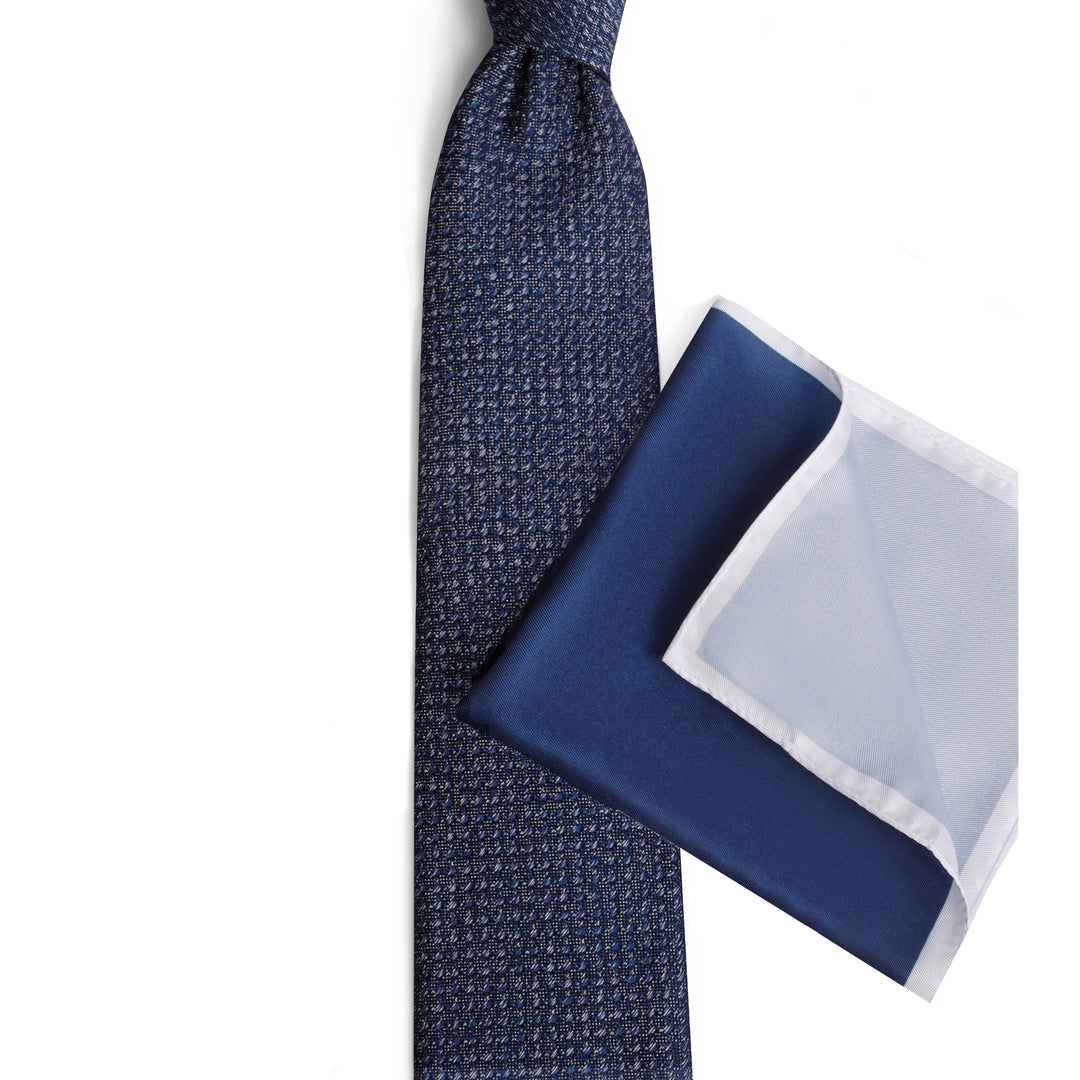Navy Textured Tie - Turkish made