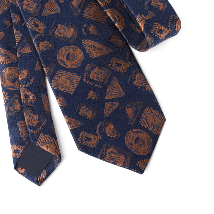Navy Tie with havan Pattern - Turkish made
