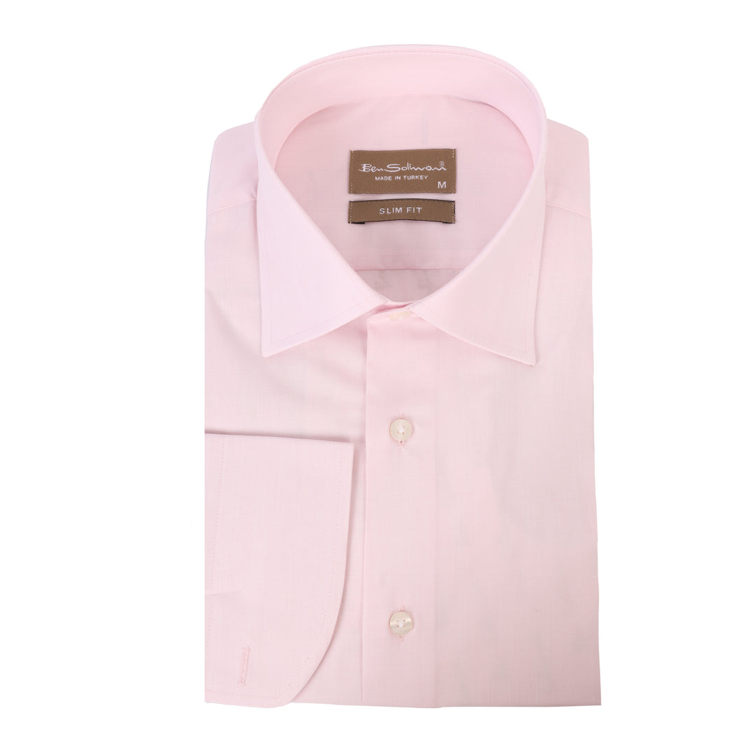 Pink Cotton Classic Shirt-Turkish Made