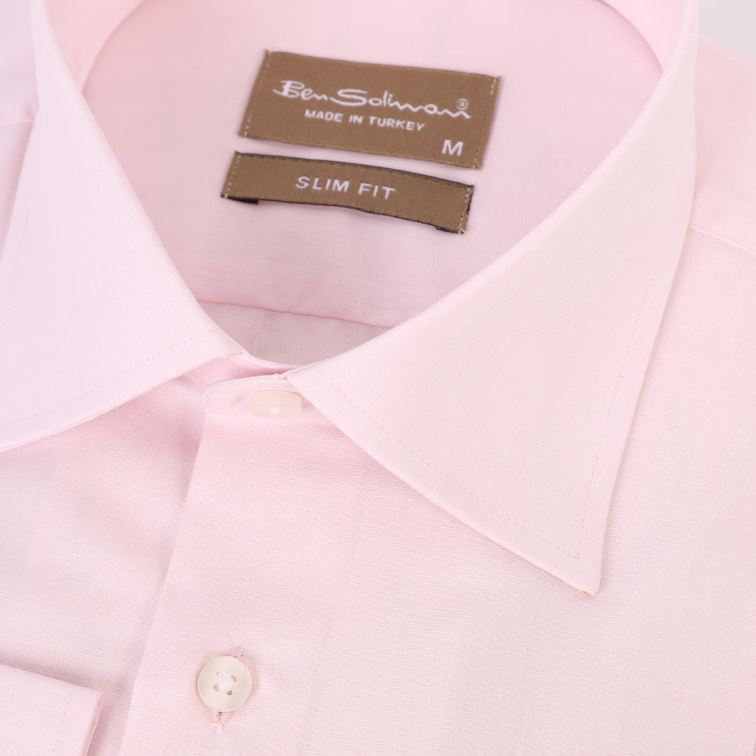 Pink Cotton Classic Shirt-Turkish Made