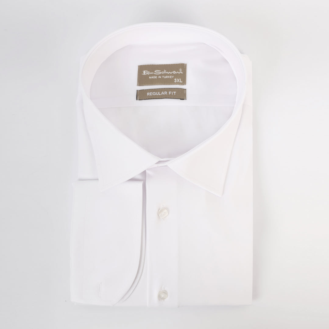 Regular Fit White Plus Size formal Shirt - 3XL To 6XL - Turkish made