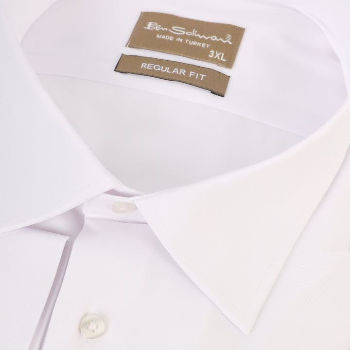 Regular Fit White Plus Size formal Shirt - 3XL To 6XL - Turkish made