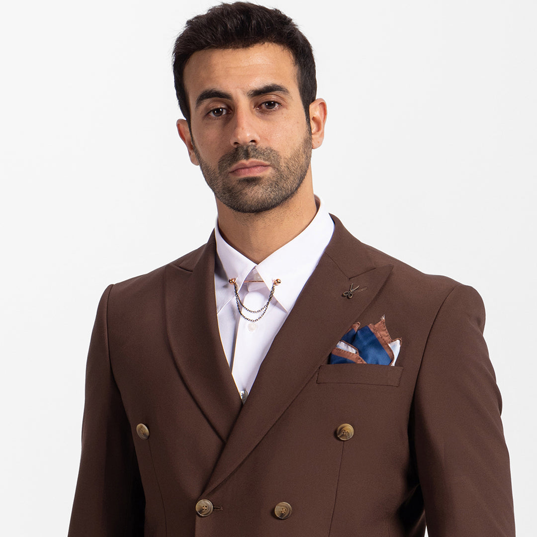 Rose Gold Collar pin with Black & Gold chain - Turkish made