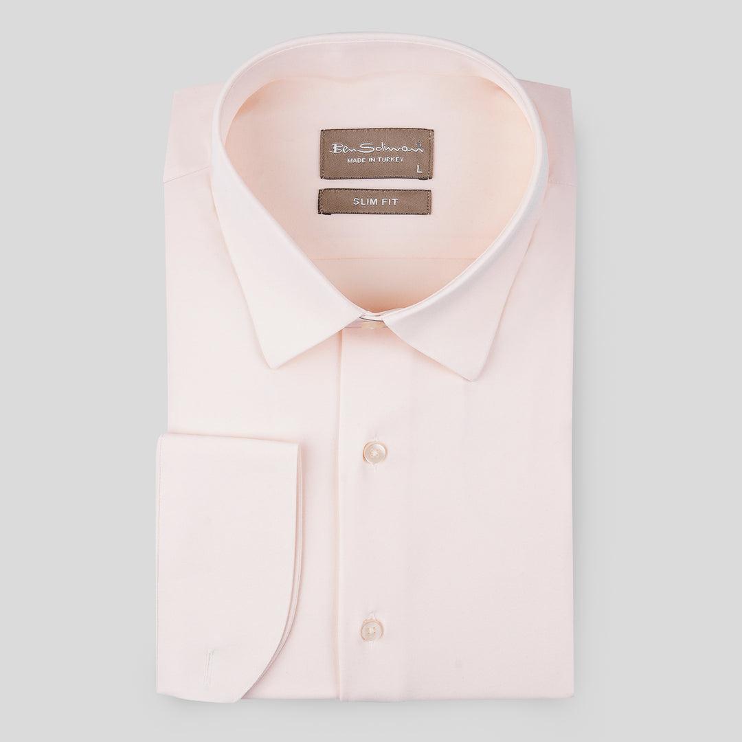 Slim Fit Biege Stretch formal Shirt - Turkish made