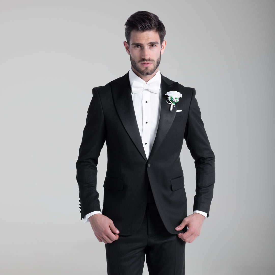 Slim Fit Black wedding Suit - Two pieces-Turkish Made
