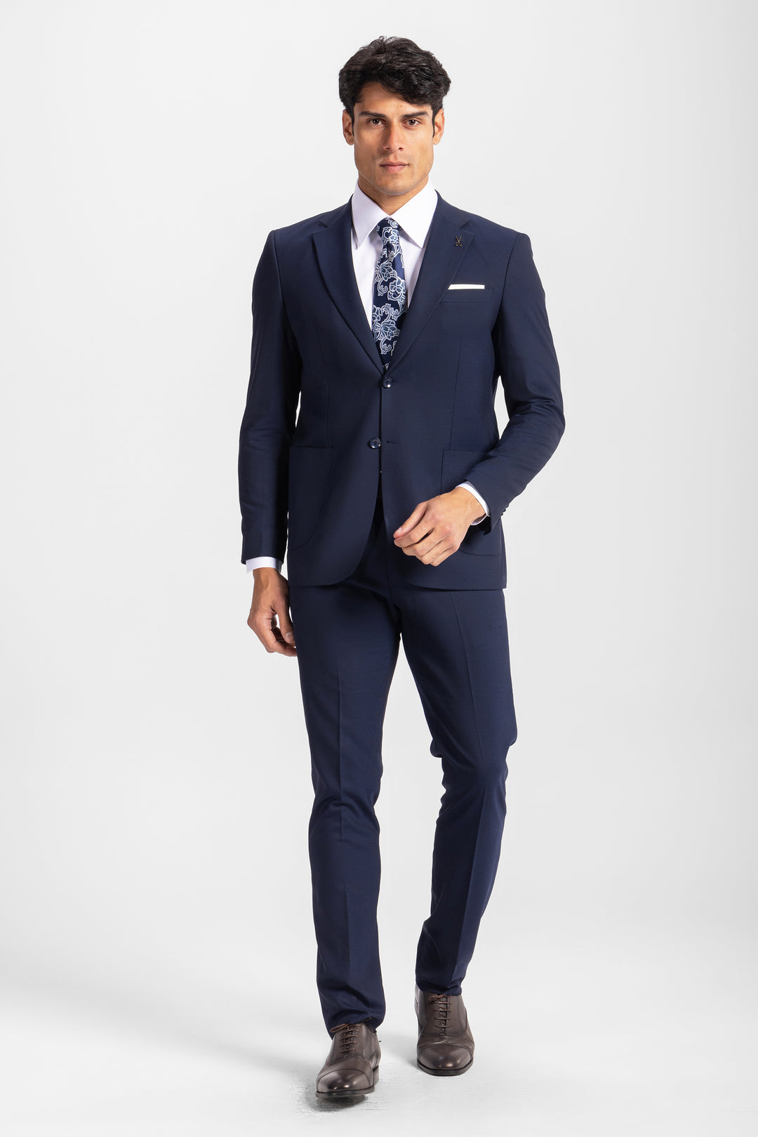 Slim Fit Navy Formal Suit - Turkish made