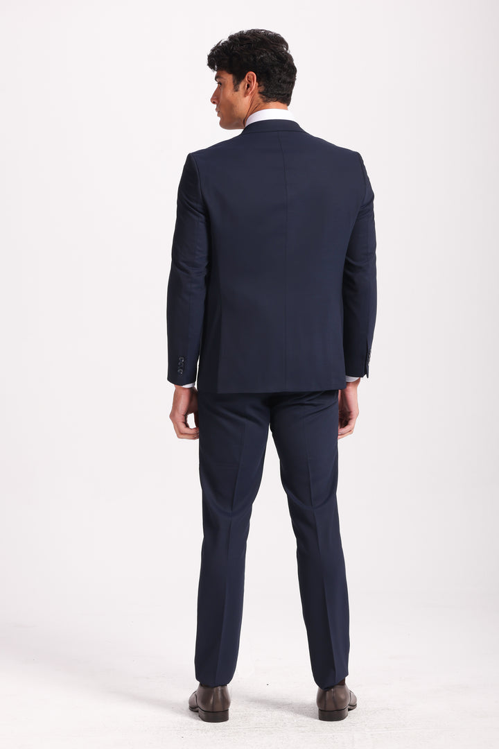Slim Fit Navy Formal Suit - Turkish made