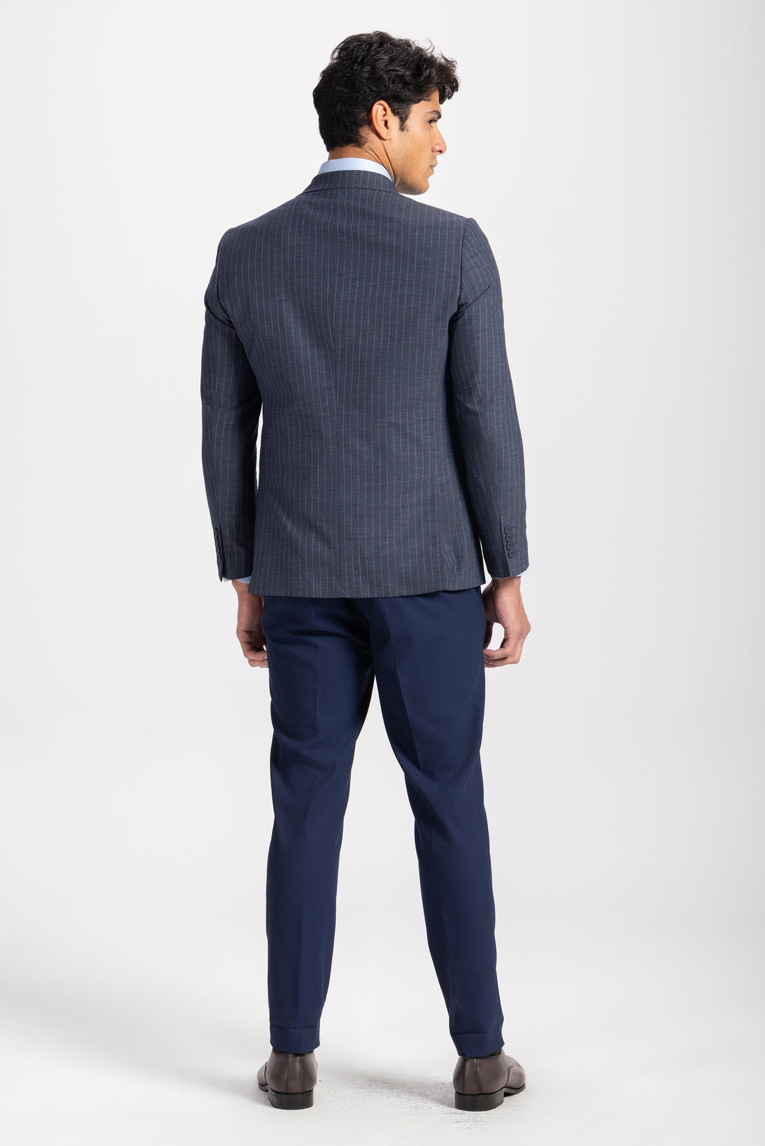 Slim Fit Smart Suit -Light Gray Vest-Turkish Made