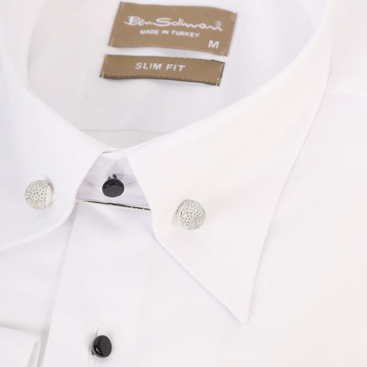 Slim_Fit_White_Cotton_Shirt_-_Silver_Pin_Collar-Turkish_Made7