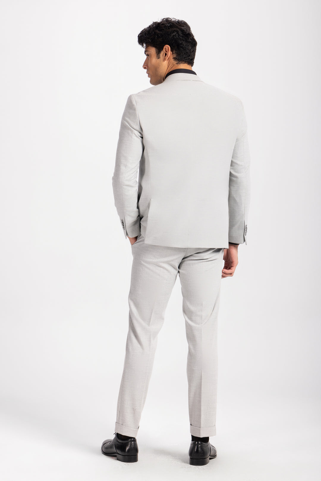 Slim Fit gray Double Breasted Smart Suit-Turkish Made