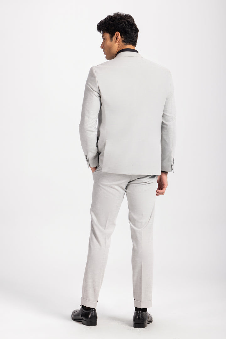 Slim Fit gray Double Breasted Smart Suit-Turkish Made