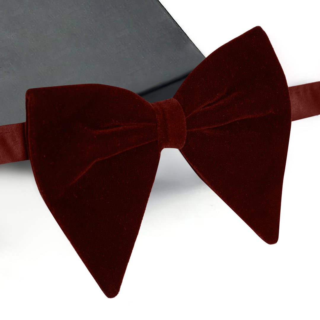 Velvet Bordo Big Butterfly Bow Tie-Turkish Made