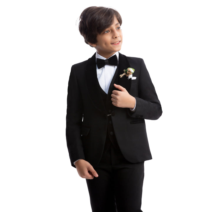 Black Tuxedo Kids Suit-Turkish Made