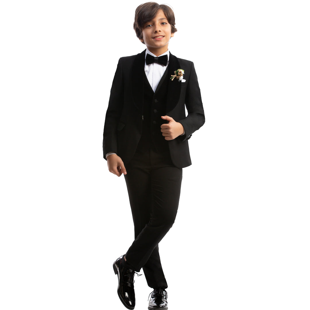Black Tuxedo Kids Suit-Turkish Made