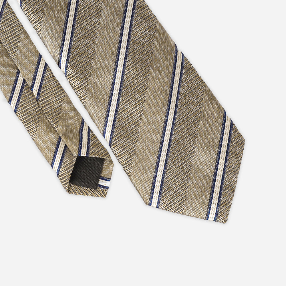 Beige Stripe Tie-Turkish Made