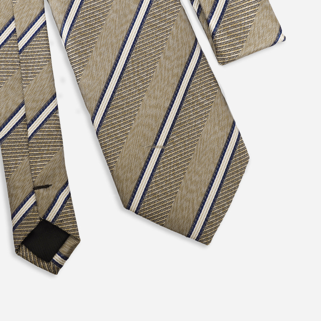 Beige Stripe Tie-Turkish Made