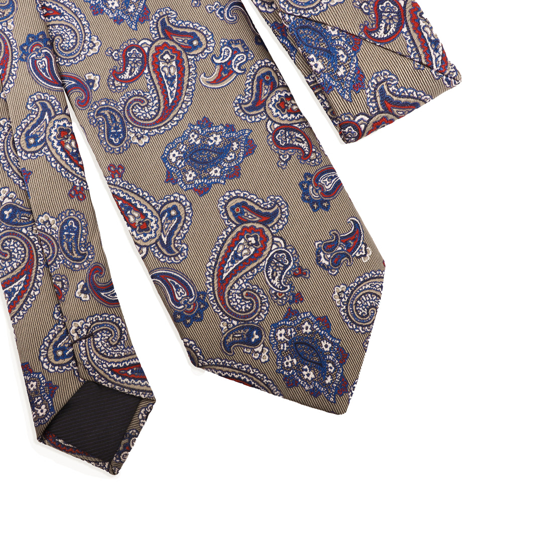 Biege Paisely Pattern Tie - Turkish made