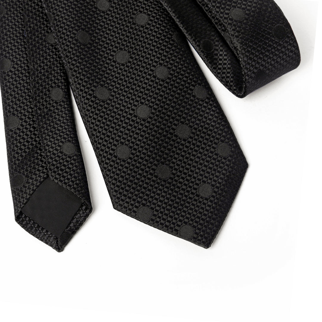 Black Dots Pattern tie - Turkish made