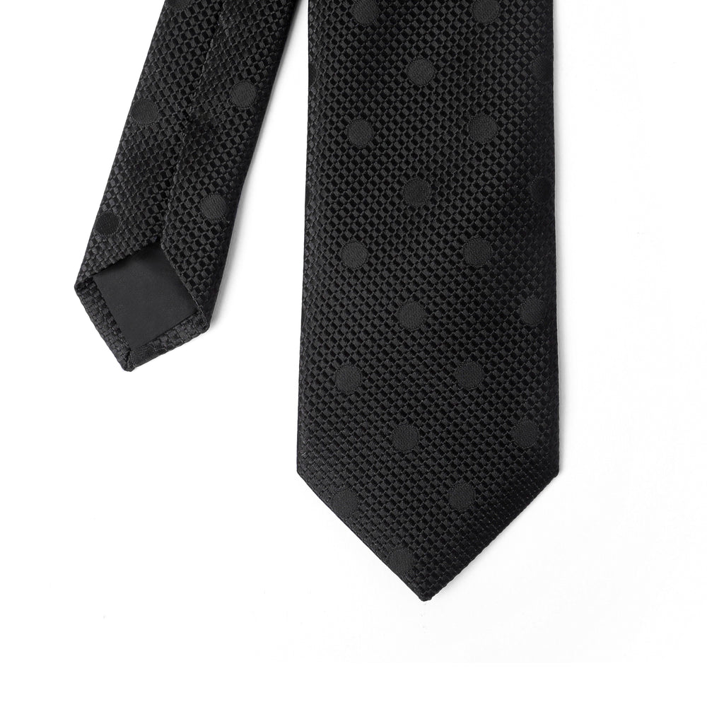 Black Dots Pattern tie - Turkish made