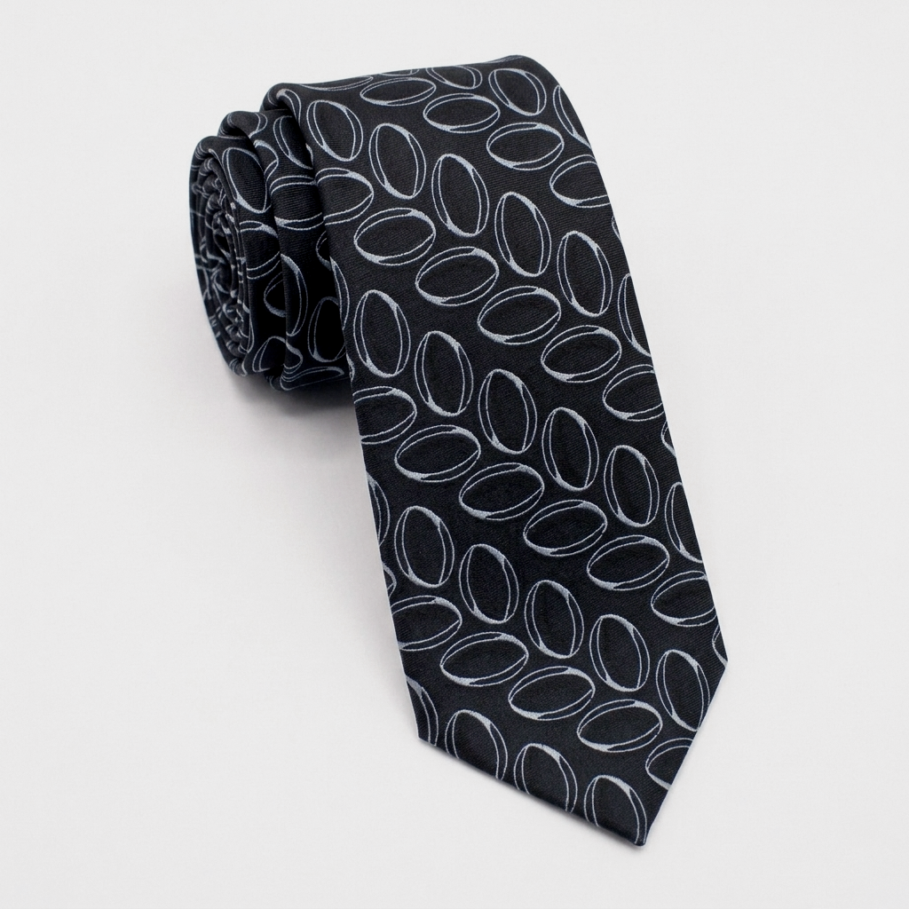 Black Pattern Tie-Turkish Made