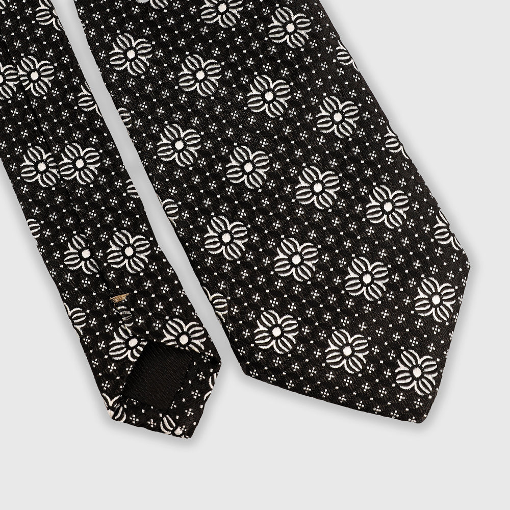 Black Pattern Tie-Turkish Made