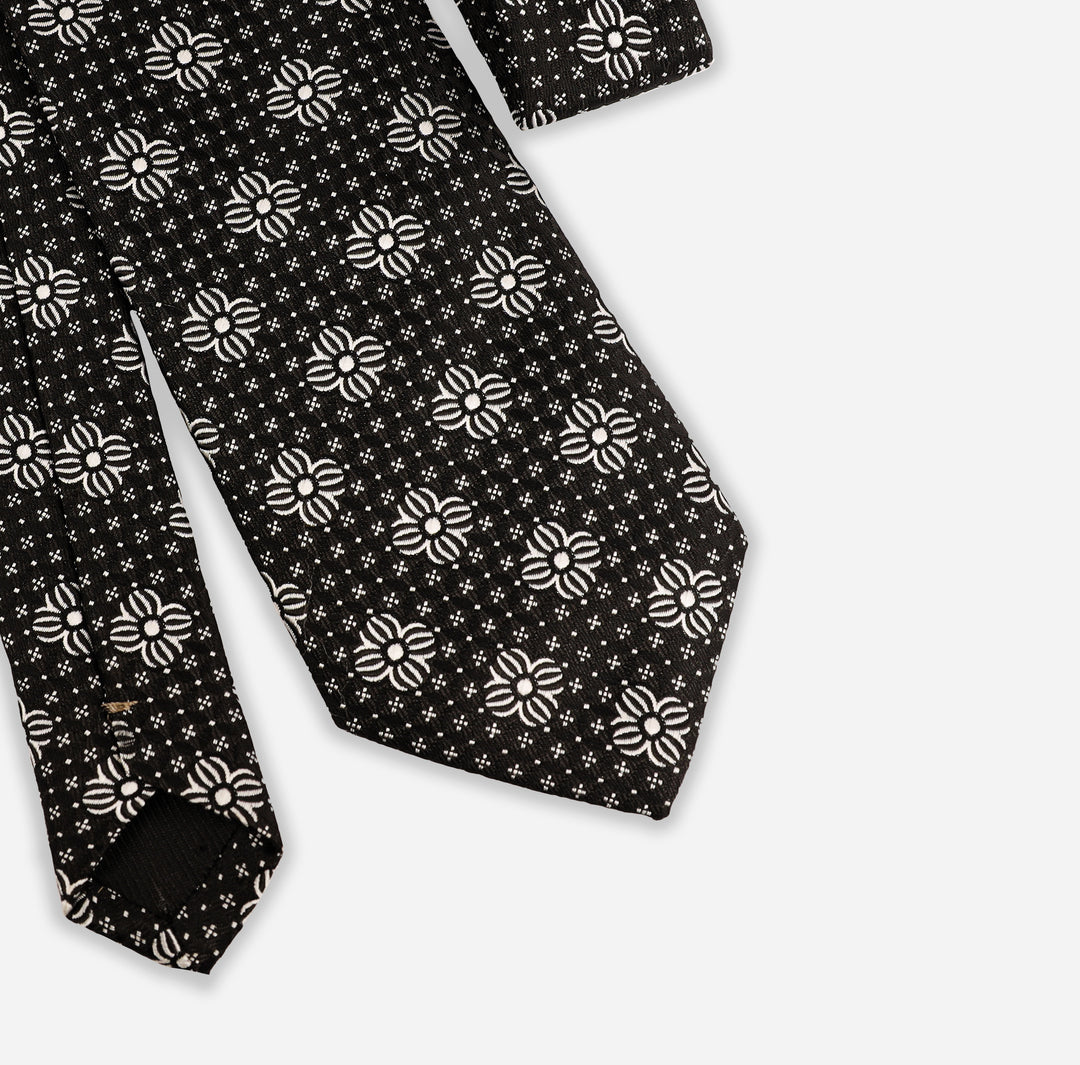 Black Pattern Tie-Turkish Made