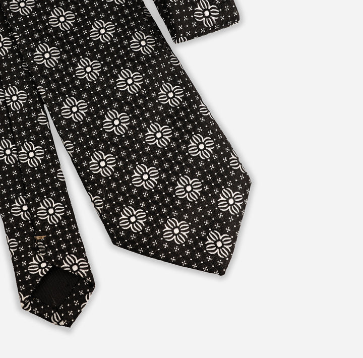 Black Pattern Tie-Turkish Made