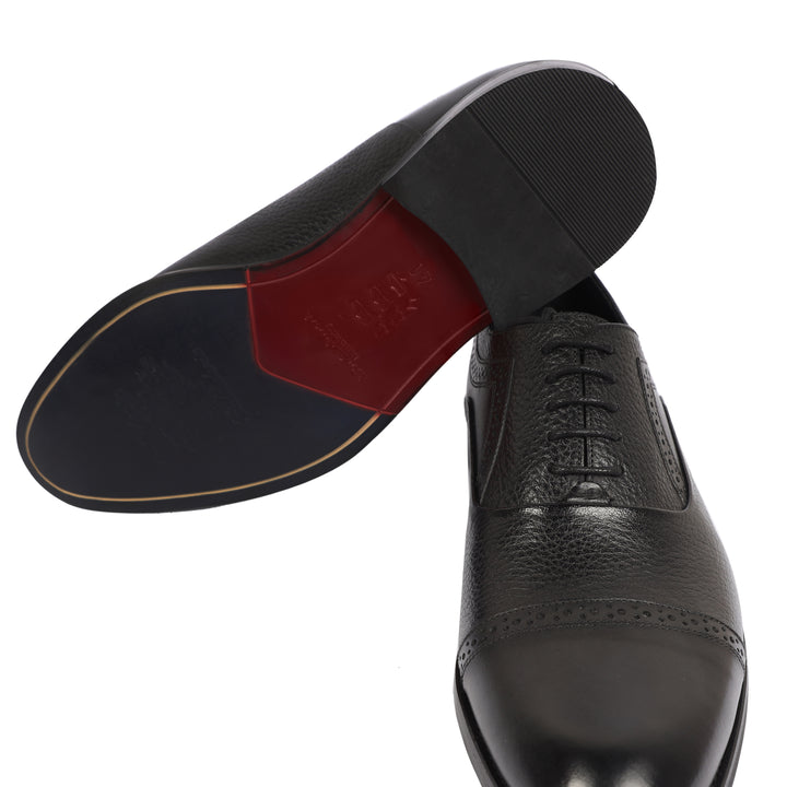 Black classic Textured shoes - genuine leather