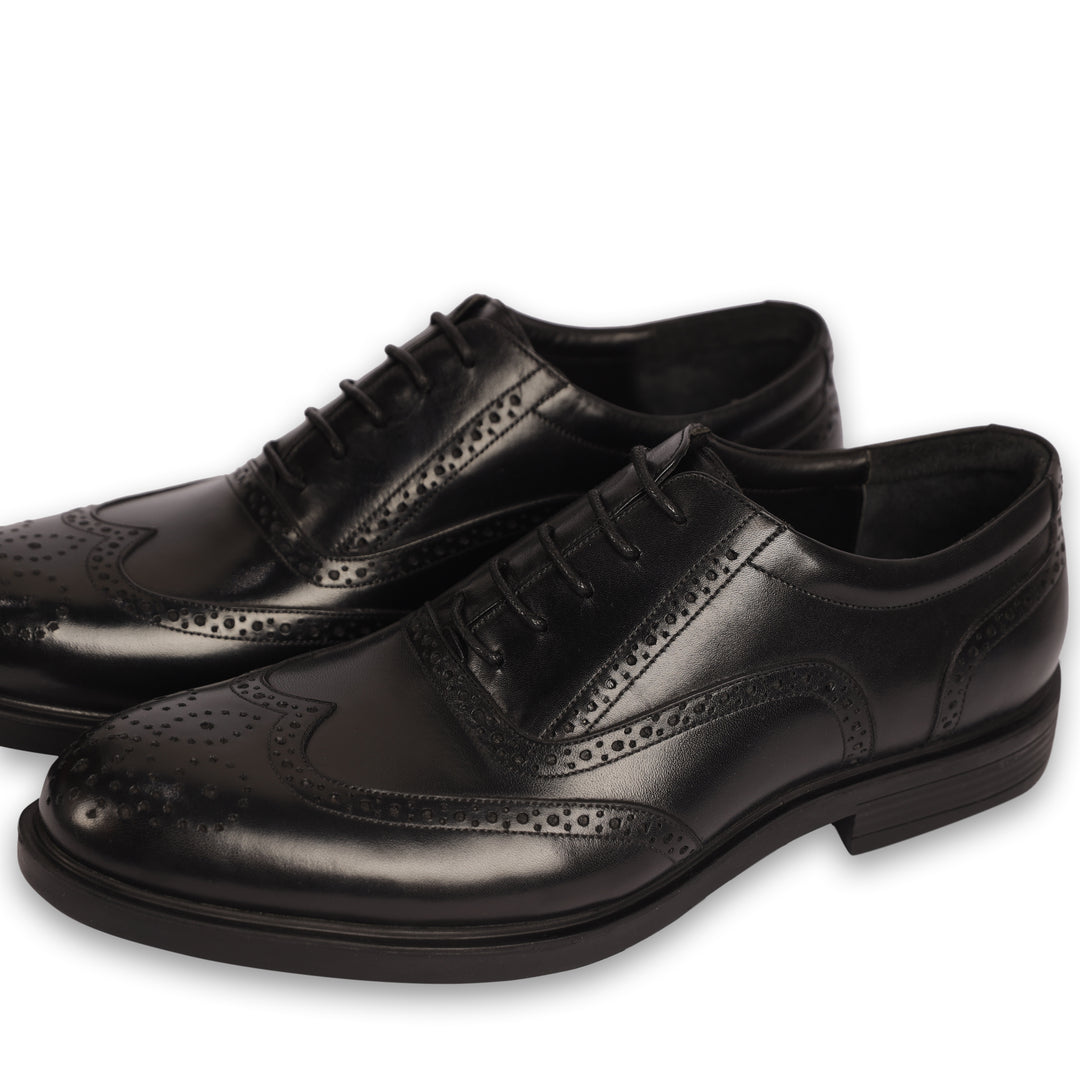 Black classic shoes - Semi Textured - genuine leather
