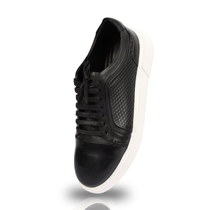 Black genuine leather Sneakers