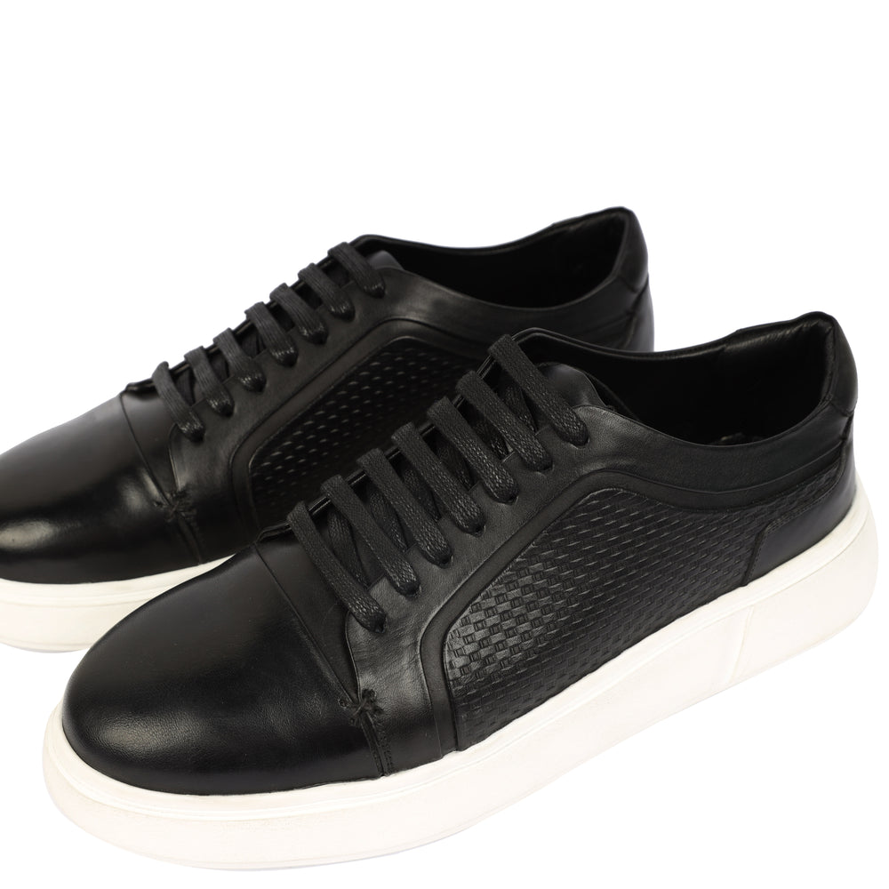 Black genuine leather Sneakers