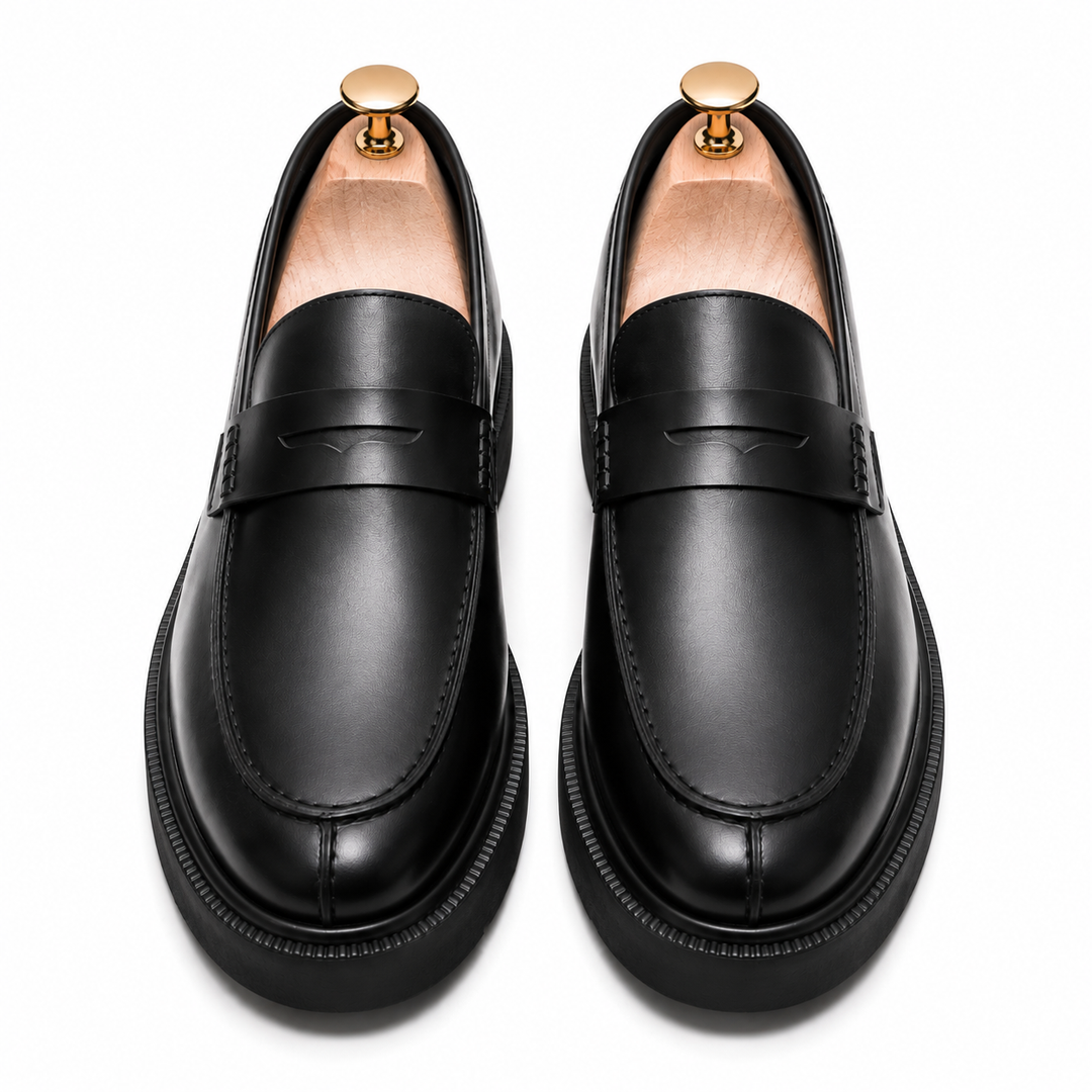 Black loafer -genuine leather