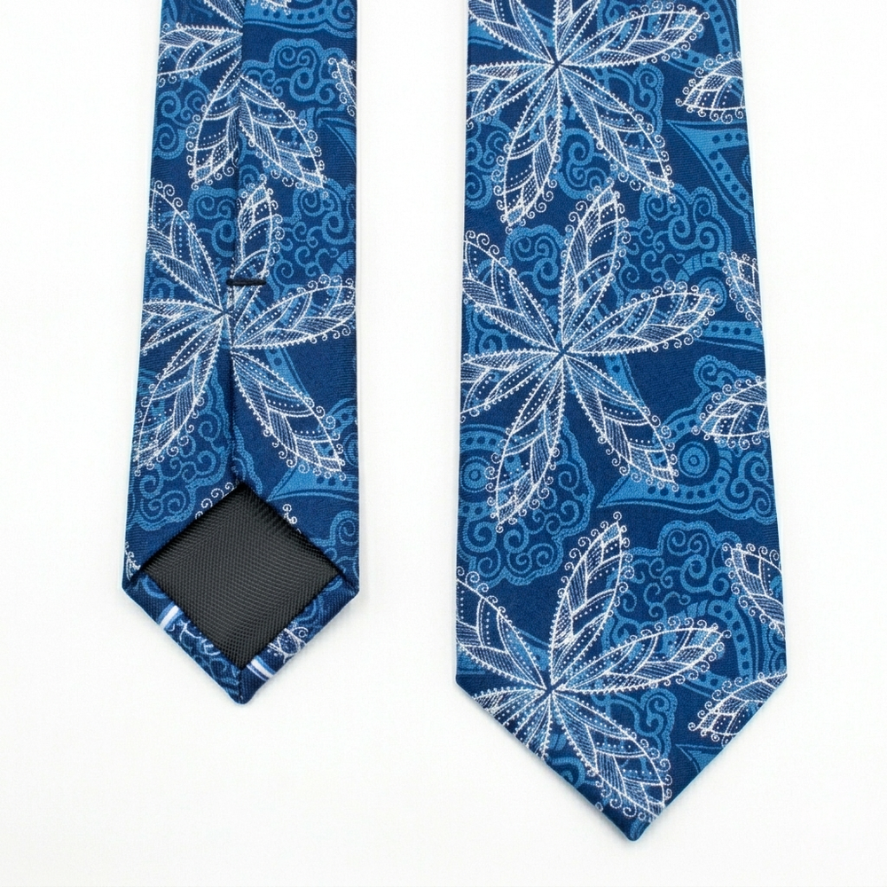 Blue Floral Tie-Turkish Made